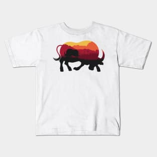 Ox on sunset lawn Kids T-Shirt